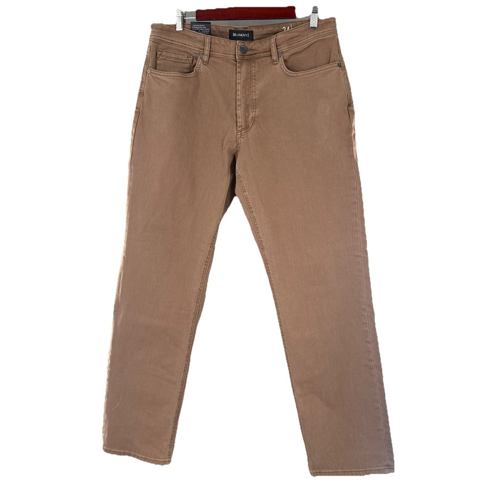 Blank NYC Brown Sand Castle Straight Fit Stanton Pants NWT Mens Size 34x32